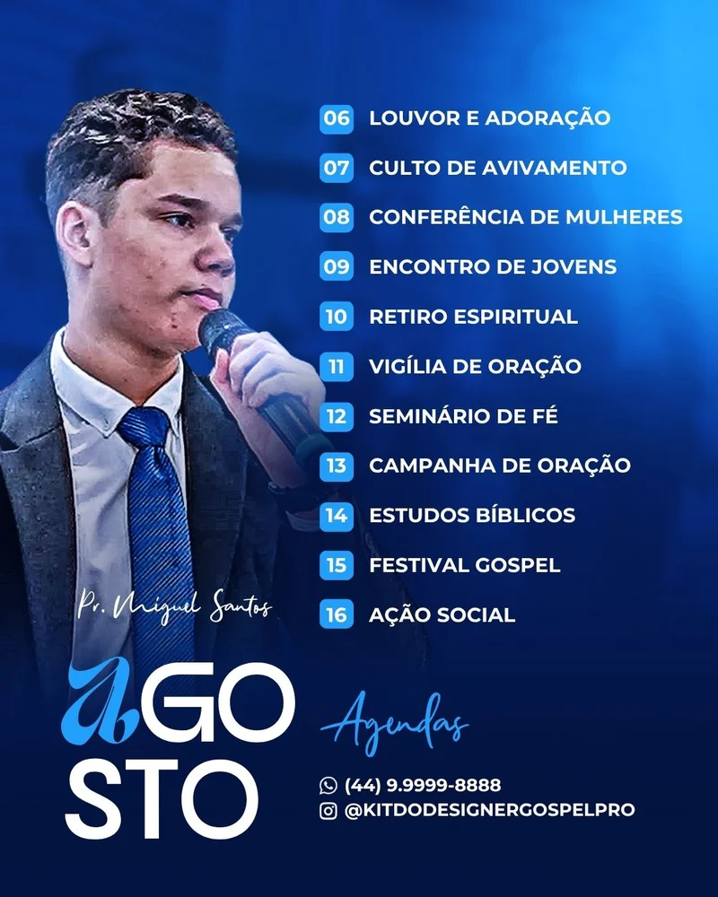Agenda Mensal de Agosto | Agendas | Arte para Igreja Editável no Canva | Cartaz Agenda Mensal de Agosto | Agendas | Arte para Igreja Editável no Canva | Cartaz