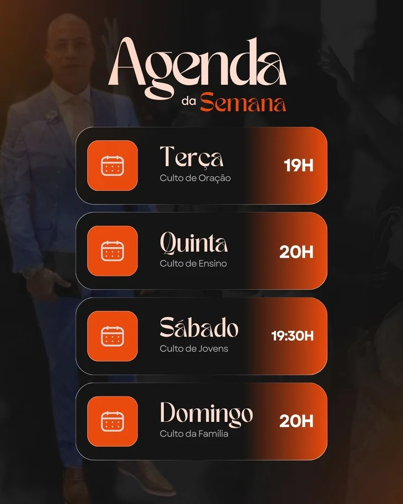 Agenda da Semana | Agendas | Arte para Igreja Editável no Canva | Cartaz