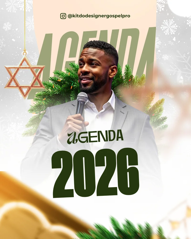 Agenda de Natal – Agenda de Fim de Ano | Agendas | Arte para Igreja Editável no Canva | Cartaz