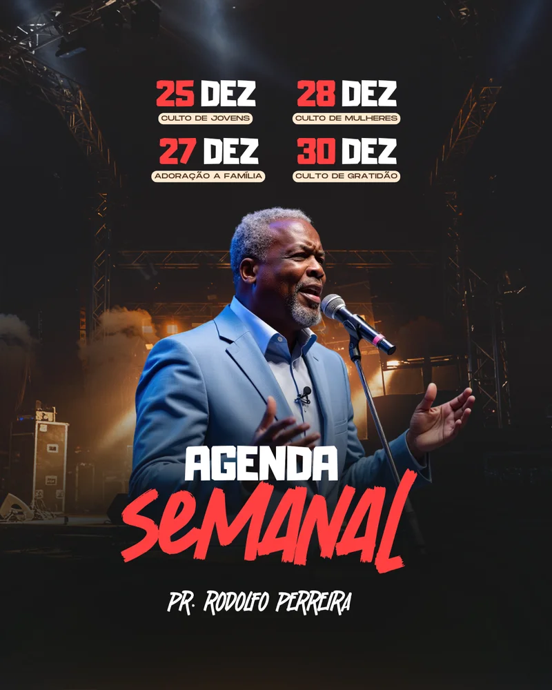 Agenda Semanal | Agendas | Arte para Igreja Editável no Canva | Cartaz Agenda Semanal | Agendas | Arte para Igreja Editável no Canva | Cartaz