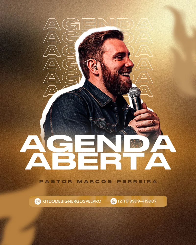 Agenda Aberta | Agendas | Arte para Igreja Editável no Canva | Cartaz