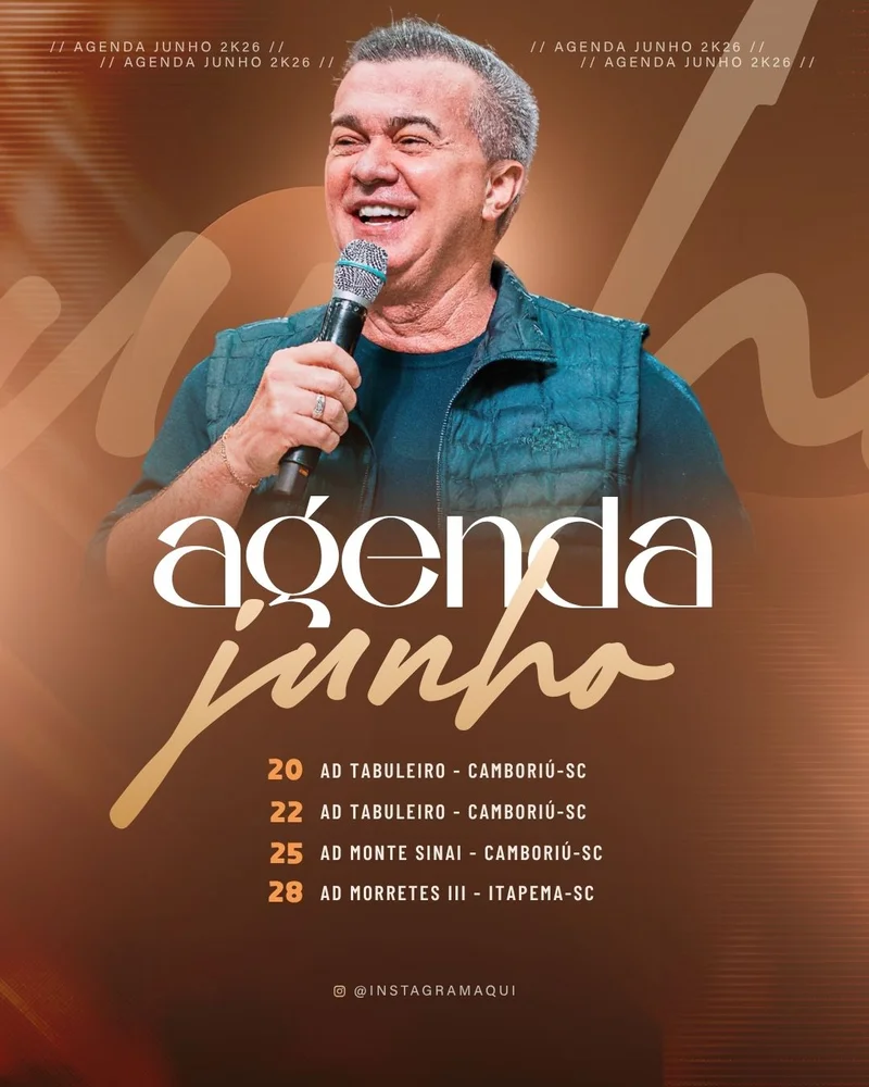 Agenda Gospel de Junho | Agendas | Arte para Igreja Editável no Canva | Cartaz