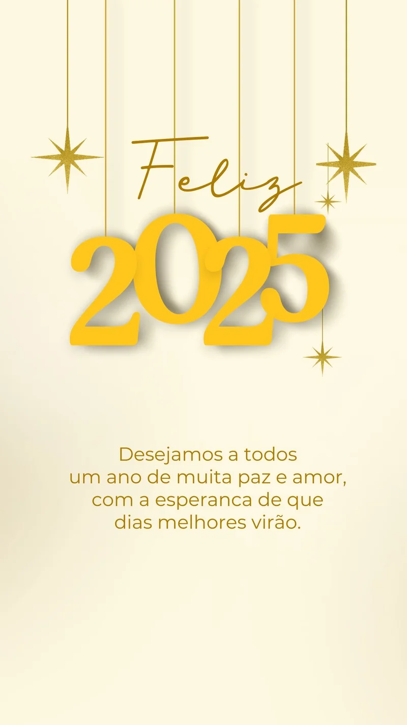 Feliz Ano Novo com Bênçãos de Deus | Ano Novo | Arte para Igreja Editável no Canva | Story
