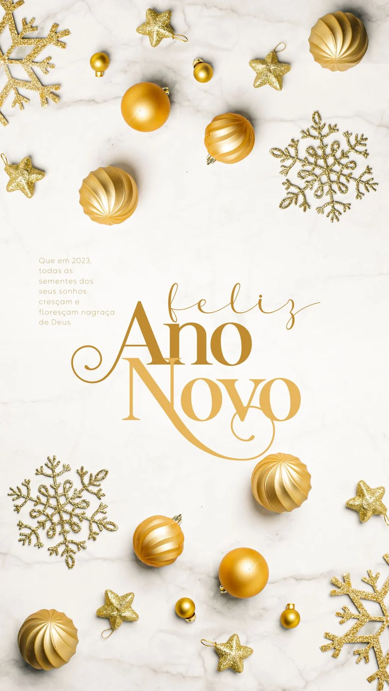 Feliz Ano Novo com Mensagem Bíblica | Ano Novo | Arte para Igreja Editável no Canva | Story