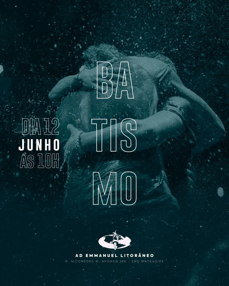 Batismo Junho | Batismo | Arte para Igreja Editável no Canva | Cartaz Batismo Junho | Batismo | Arte para Igreja Editável no Canva | Cartaz