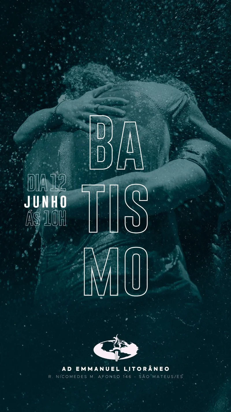Batismo Junho | Batismo | Arte para Igreja Editável no Canva | Story Batismo Junho | Batismo | Arte para Igreja Editável no Canva | Story