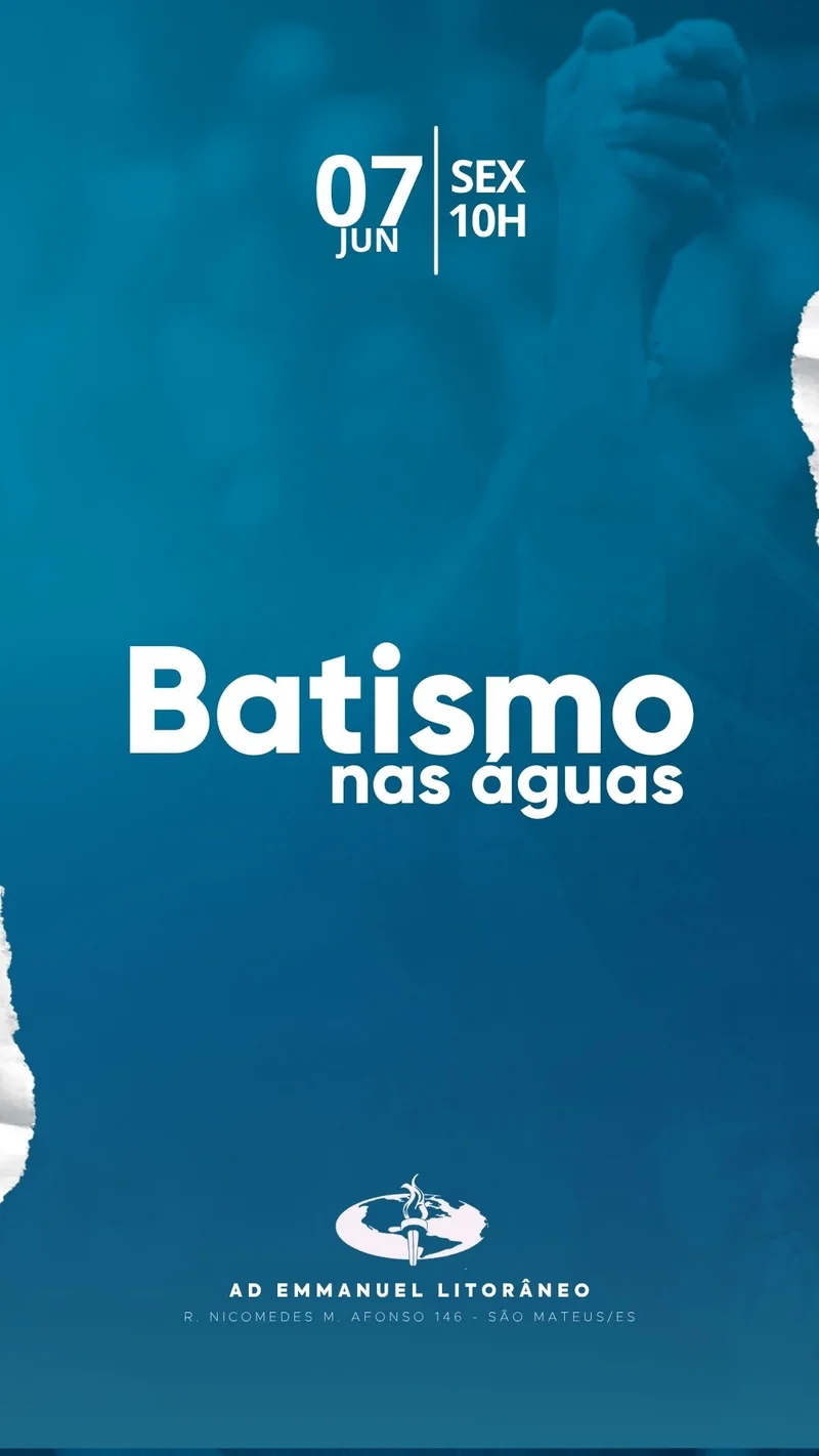 Sexta-feira de Batismo | Batismo | Arte para Igreja Editável no Canva | Story