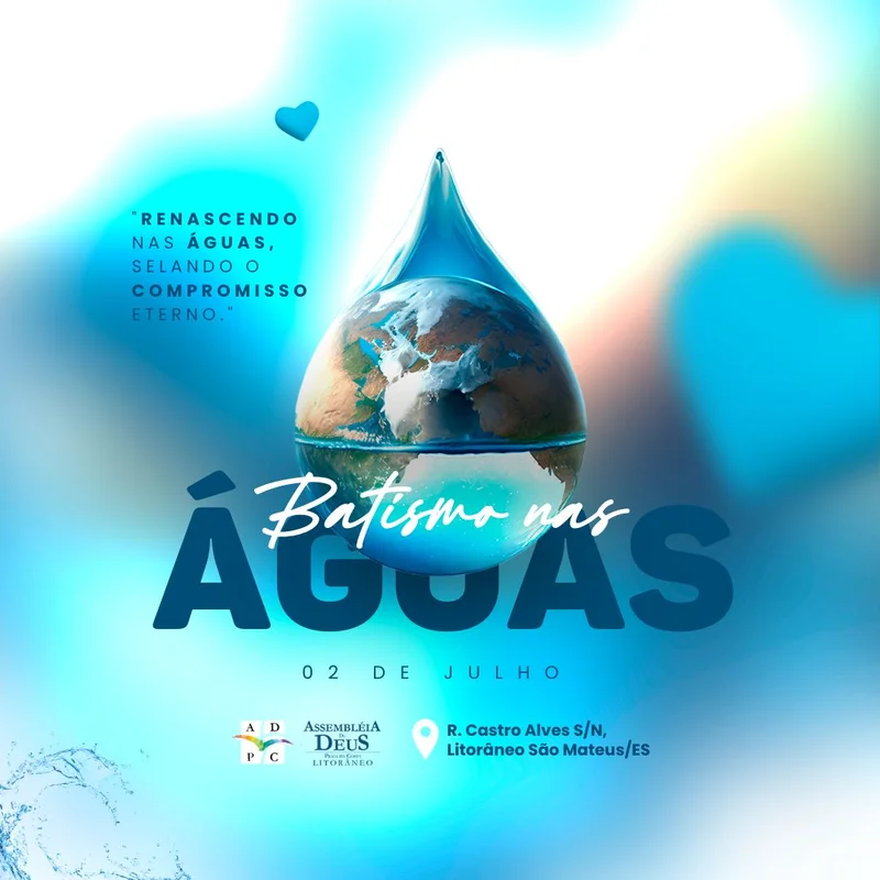 Batismo nas Águas - Um Novo Começo em Cristo | Batismo | Arte para Igreja Editável no Canva | Feed Batismo nas Águas - Um Novo Começo em Cristo | Batismo | Arte para Igreja Editável no Canva | Feed