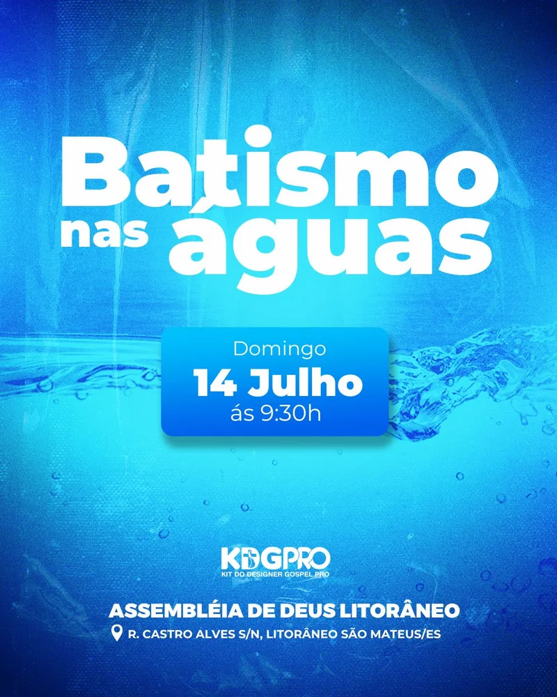 Batismo nas Águas - Um Novo Começo em Cristo | Batismo | Arte para Igreja Editável no Canva | Cartaz