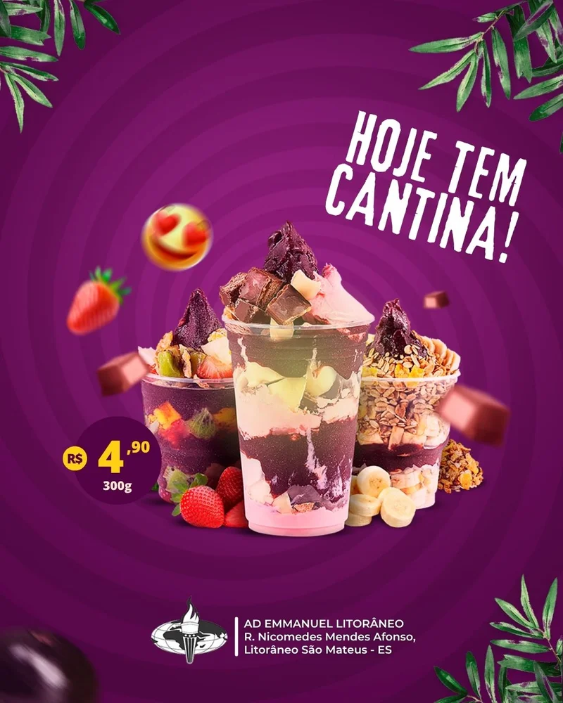 Hoje tem pastel na cantina da igreja | Cantina | Arte para Igreja Editável no Canva | Cartaz Hoje tem pastel na cantina da igreja | Cantina | Arte para Igreja Editável no Canva | Cartaz