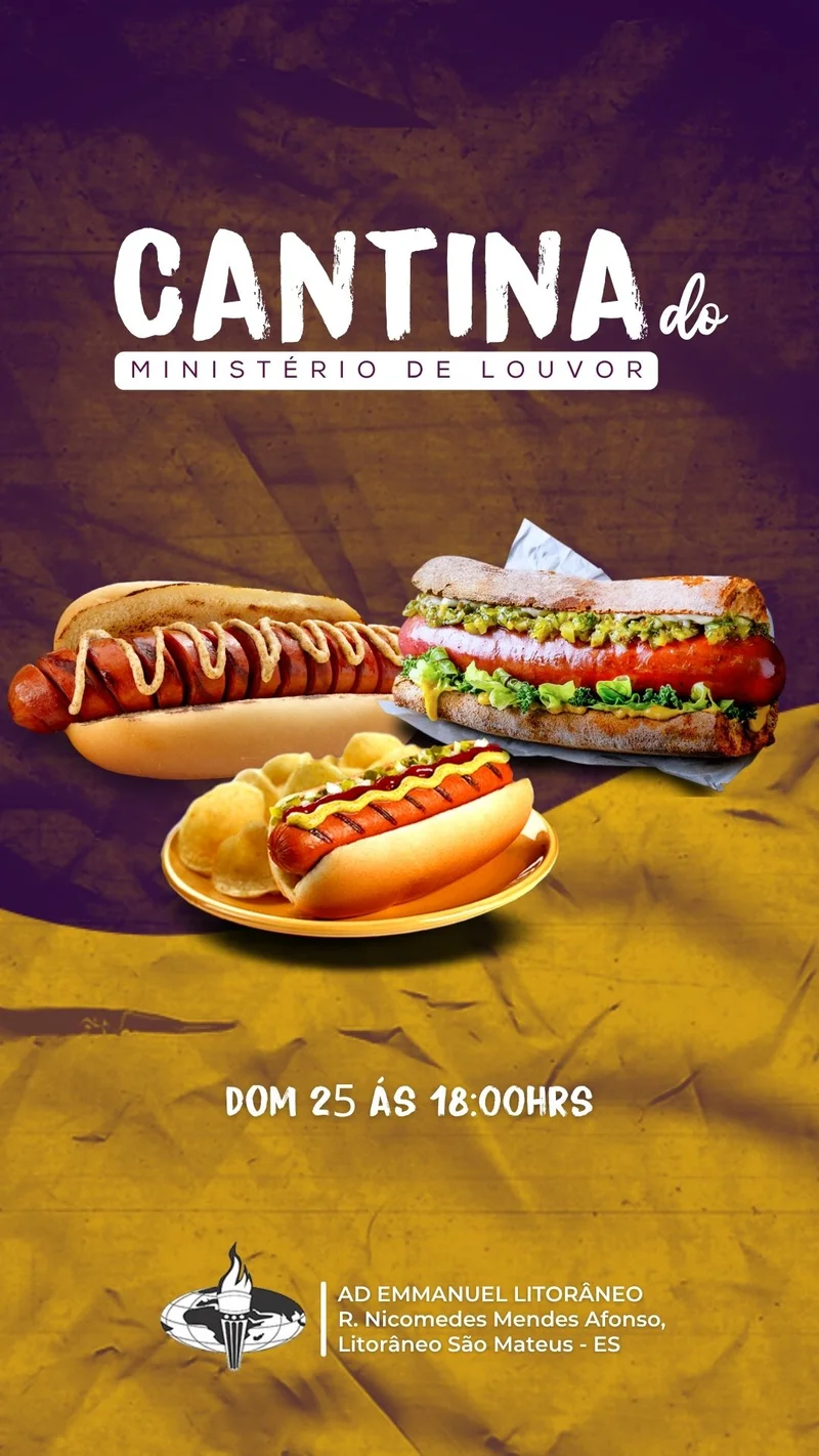 Cantina Ministério do Louvor | Cantina | Arte para Igreja Editável no Canva | Story Cantina Ministério do Louvor | Cantina | Arte para Igreja Editável no Canva | Story