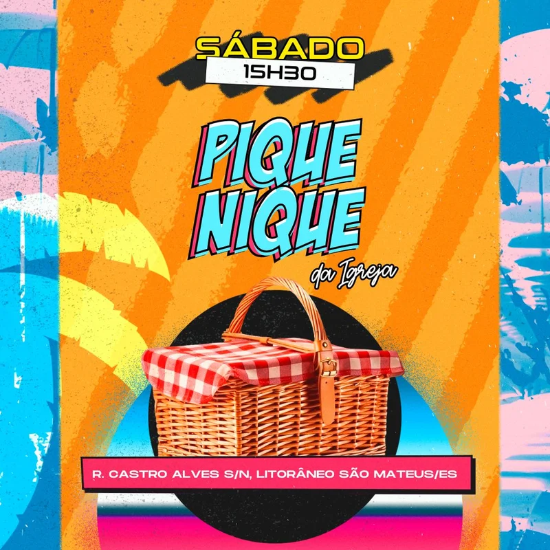 Piquenique da Igreja: Dia de Lazer e Comunhão! | Cantina | Arte para Igreja Editável no Canva | Feed Piquenique da Igreja: Dia de Lazer e Comunhão! | Cantina | Arte para Igreja Editável no Canva | Feed