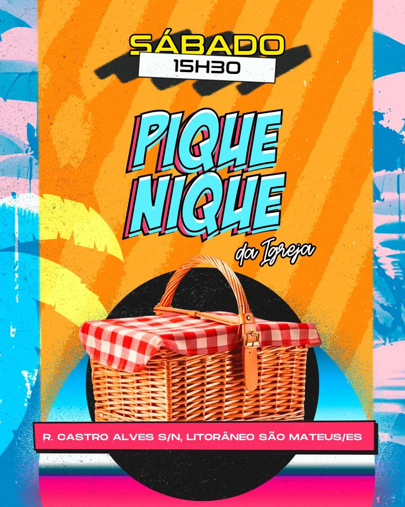 Piquenique da Igreja: Dia de Lazer e Comunhão! | Cantina | Arte para Igreja Editável no Canva | Cartaz Piquenique da Igreja: Dia de Lazer e Comunhão! | Cantina | Arte para Igreja Editável no Canva | Cartaz