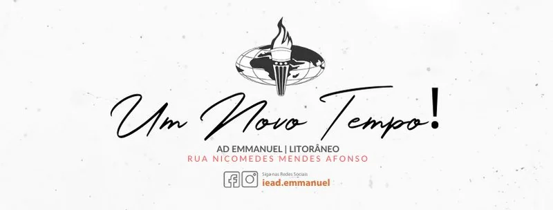 Capa para Facebook – Siga a Igreja Ad Emmanuel nas Redes Sociais | Capas Fanpage | Arte para Igreja Editável no Canva | capa-fanpage