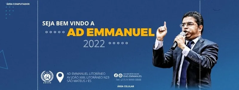 Capa para Facebook – Seja Bem-vindo à Igreja Ad Emmanuel | Capas Fanpage | Arte para Igreja Editável no Canva | capa-fanpage
