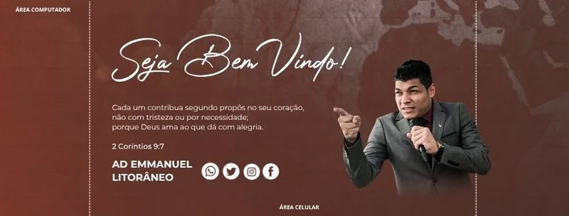 Capa para Facebook – Seja Bem-vindo ao Perfil Oficial da Igreja | Capas Fanpage | Arte para Igreja Editável no Canva | capa-fanpage