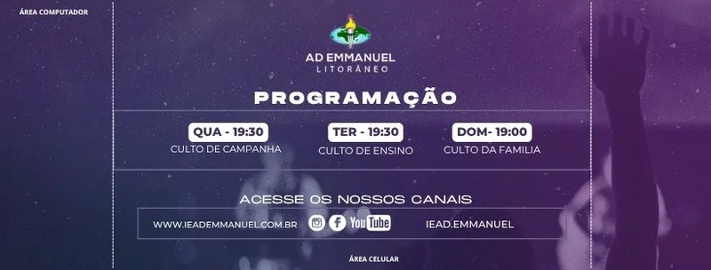 Capa para Facebook – Programação da Igreja Atualizada | Capas Fanpage | Arte para Igreja Editável no Canva | capa-fanpage