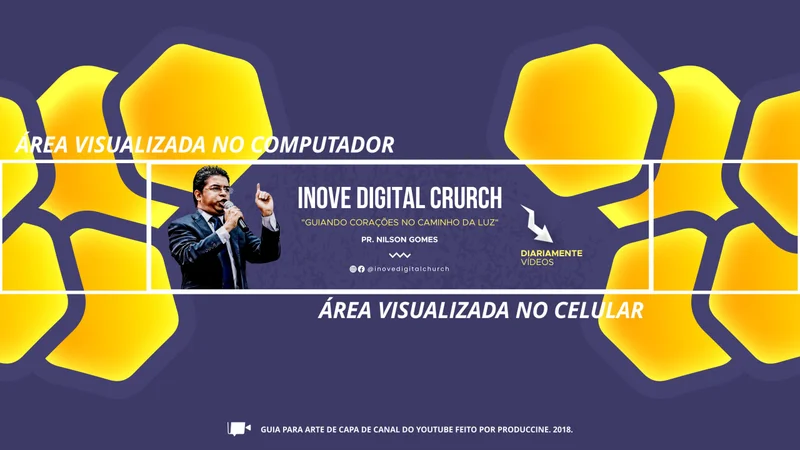 Capa YouTube Gospel | Capas para Youtube | Arte para Igreja Editável no Canva | capa-youtube