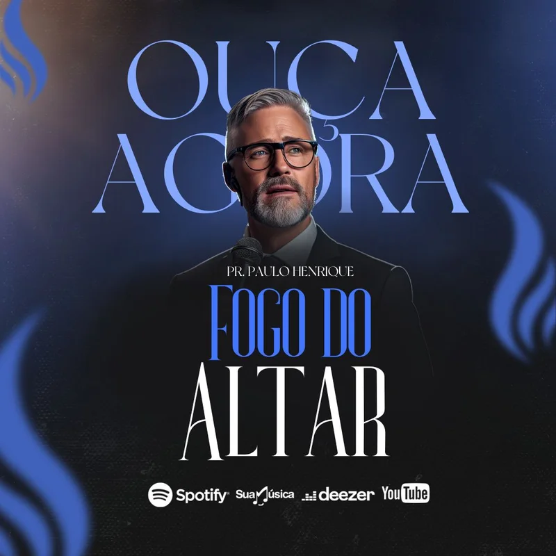 Fogo do Altar – Capa Playlist | Capas Playlist | Arte para Igreja Editável no Canva | Feed