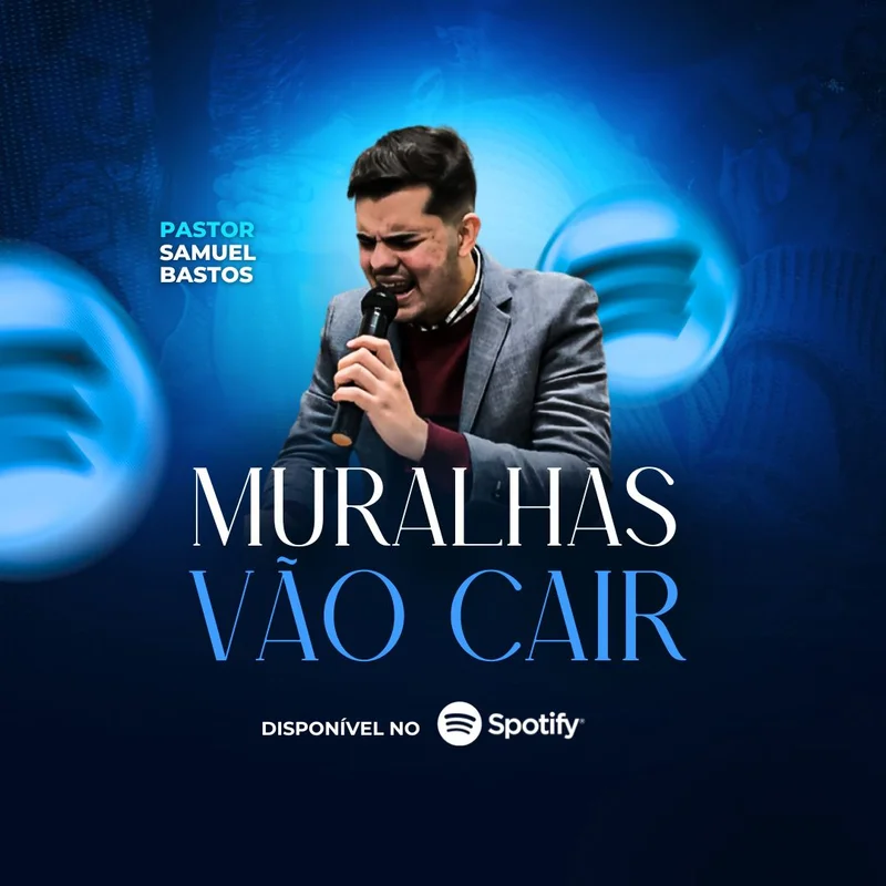 Muralhas Vão Cair – Capa Playlist | Capas Playlist | Arte para Igreja Editável no Canva | Feed