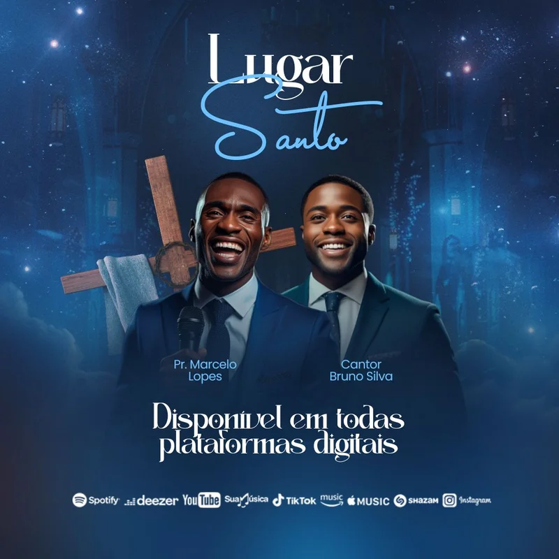 Lugar Santo – Capa Playlist | Capas Playlist | Arte para Igreja Editável no Canva | Feed
