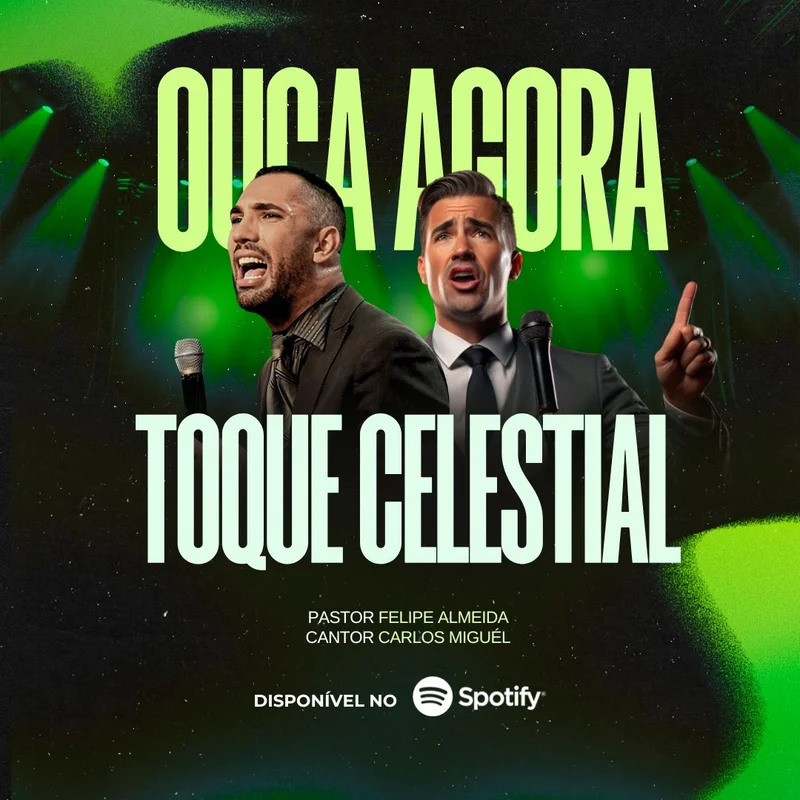 Toque Celestial – Capa Playlist | Capas Playlist | Arte para Igreja Editável no Canva | Feed