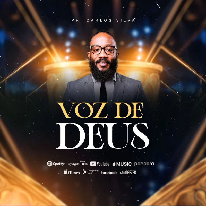 Voz de Deus – Capa Playlist | Capas Playlist | Arte para Igreja Editável no Canva | Feed