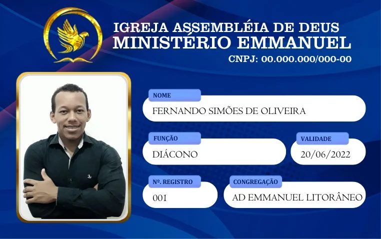 Carteirinhas Cristã – Carteirinha de Membro | Carteirinhas | Arte para Igreja Editável no Canva | carteirinha
