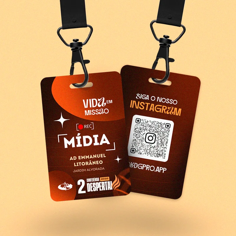 Crachá Gospel – Evento Cristão | Crachás | Arte para Igreja Editável no Canva | crachas
