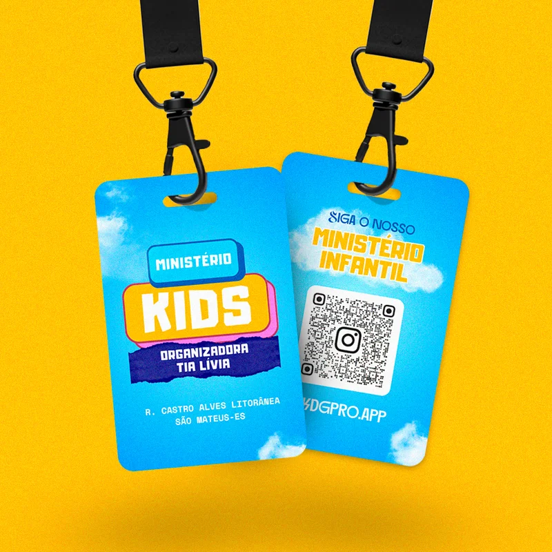 Crachá para Igrejas – Ministério Kids | Crachás | Arte para Igreja Editável no Canva | crachas