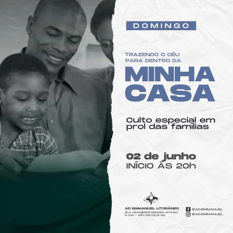 Culto da Família Minha Casa | Culto da Família | Arte para Igreja Editável no Canva | Feed Culto da Família Minha Casa | Culto da Família | Arte para Igreja Editável no Canva | Feed