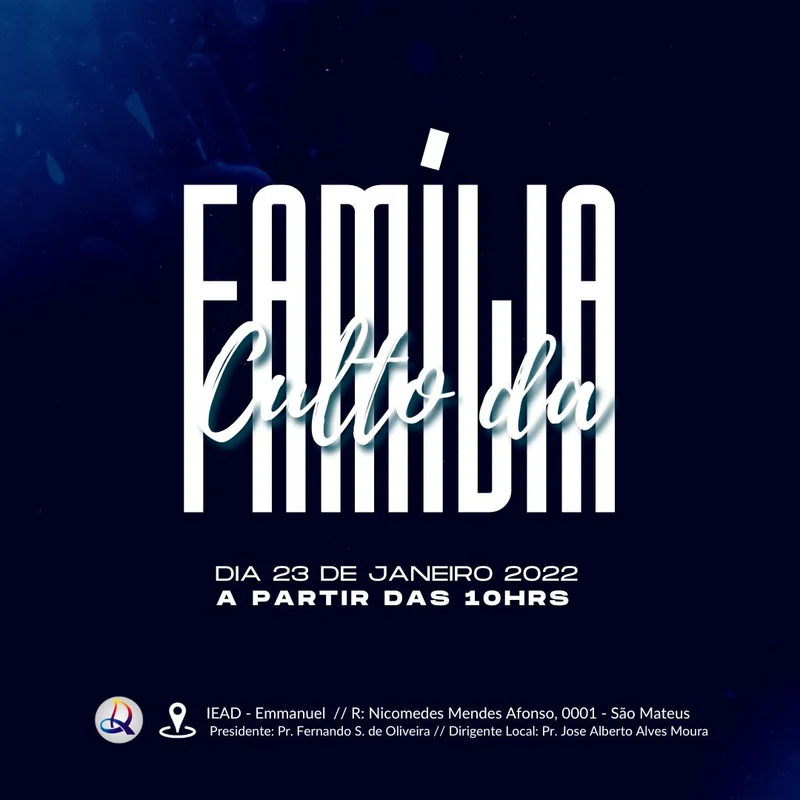 Culto da Família São Mateus | Culto da Família | Arte para Igreja Editável no Canva | Feed Culto da Família São Mateus | Culto da Família | Arte para Igreja Editável no Canva | Feed