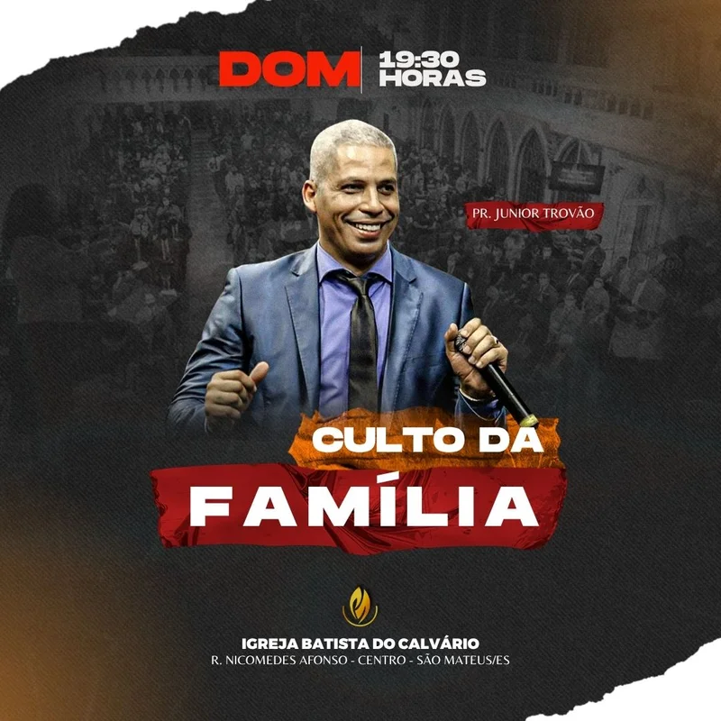 Culto da Família Pastor Junior Trovão | Culto da Família | Arte para Igreja Editável no Canva | Feed Culto da Família Pastor Junior Trovão | Culto da Família | Arte para Igreja Editável no Canva | Feed