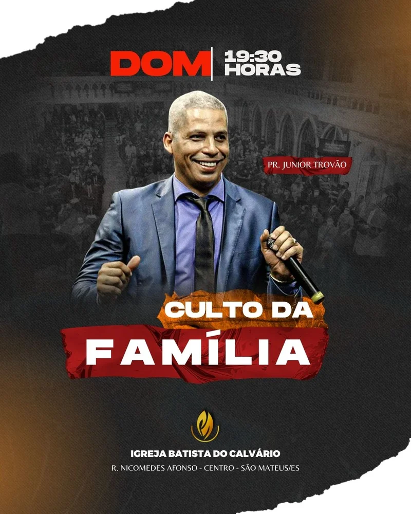 Culto da Família Pastor Junior Trovão | Culto da Família | Arte para Igreja Editável no Canva | Cartaz Culto da Família Pastor Junior Trovão | Culto da Família | Arte para Igreja Editável no Canva | Cartaz