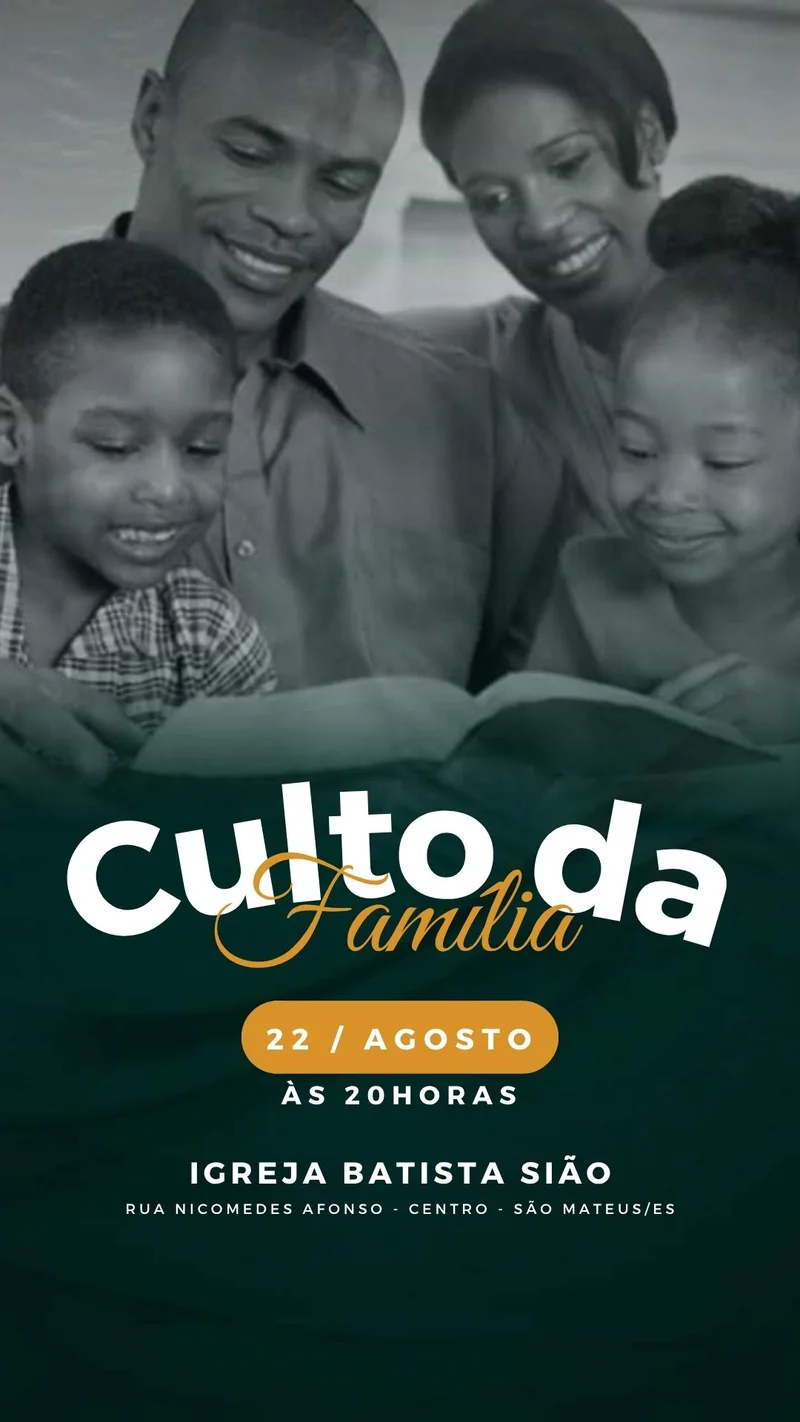 Culto da Família Igreja Batista | Culto da Família | Arte para Igreja Editável no Canva | Story Culto da Família Igreja Batista | Culto da Família | Arte para Igreja Editável no Canva | Story