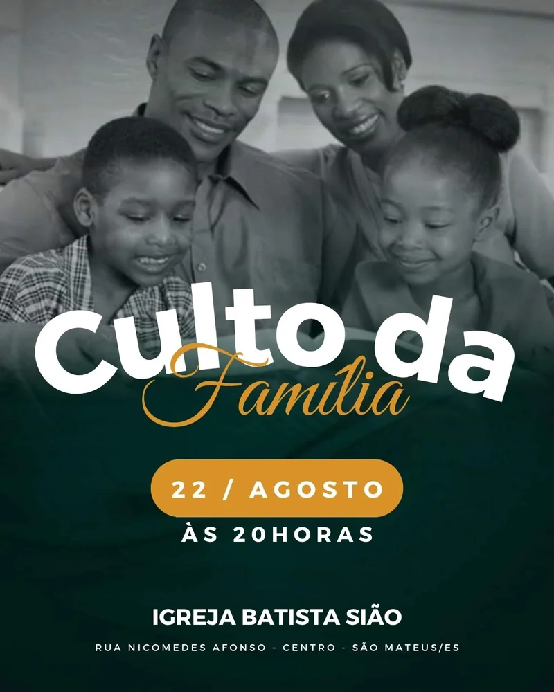 Culto da Família Igreja Batista | Culto da Família | Arte para Igreja Editável no Canva | Cartaz Culto da Família Igreja Batista | Culto da Família | Arte para Igreja Editável no Canva | Cartaz