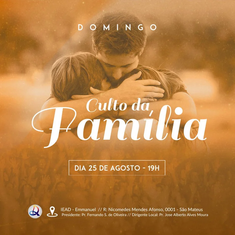 Culto da Família Domingo | Culto da Família | Arte para Igreja Editável no Canva | Feed Culto da Família Domingo | Culto da Família | Arte para Igreja Editável no Canva | Feed