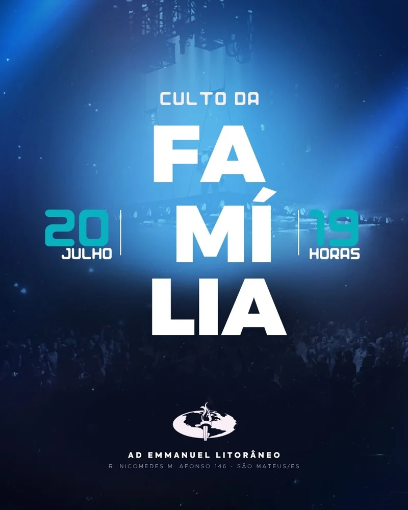 Culto da Família | Arte para Igreja Editável no Canva | Cartaz Culto da Família | Arte para Igreja Editável no Canva | Cartaz