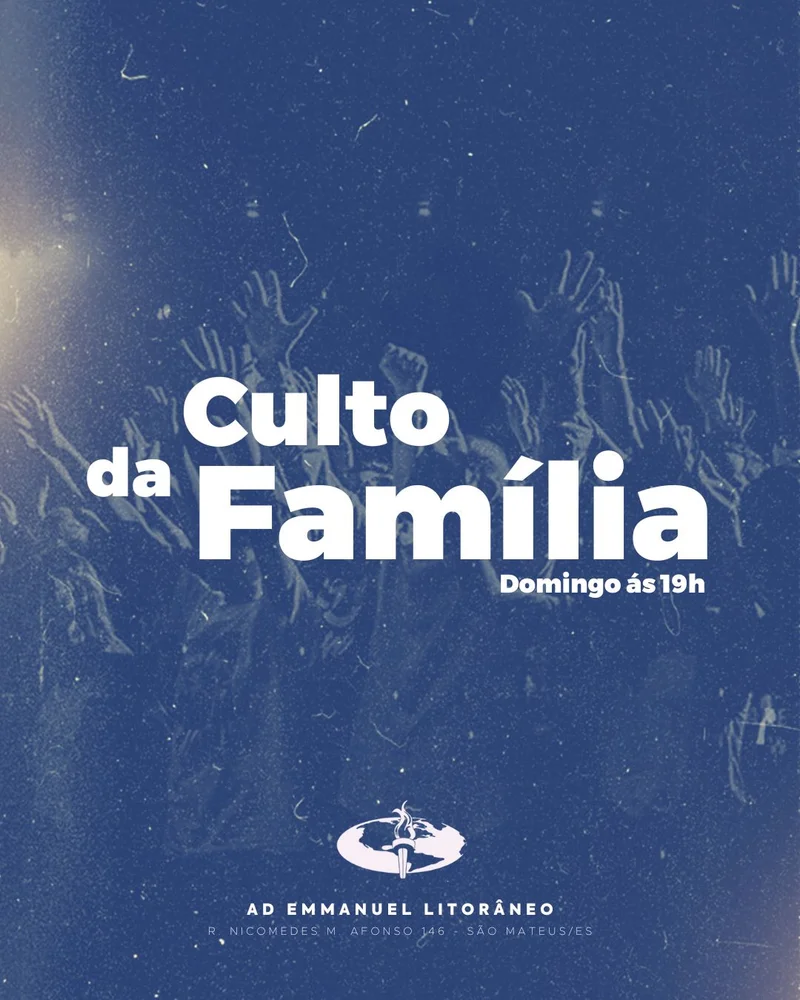 Culto da família | Arte para Igreja Editável no Canva | Cartaz Culto da família | Arte para Igreja Editável no Canva | Cartaz