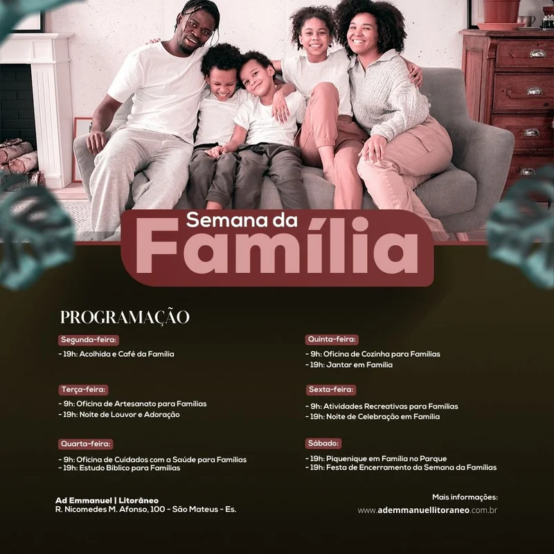 Semana da Família: União, Valores e Bênçãos para o Lar! | Culto da Família | Arte para Igreja Editável no Canva | Feed Semana da Família: União, Valores e Bênçãos para o Lar! | Culto da Família | Arte para Igreja Editável no Canva | Feed