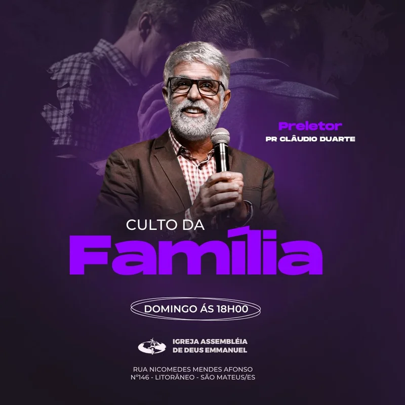 Culto da Família | Arte para Igreja Editável no Canva | Feed Culto da Família | Arte para Igreja Editável no Canva | Feed
