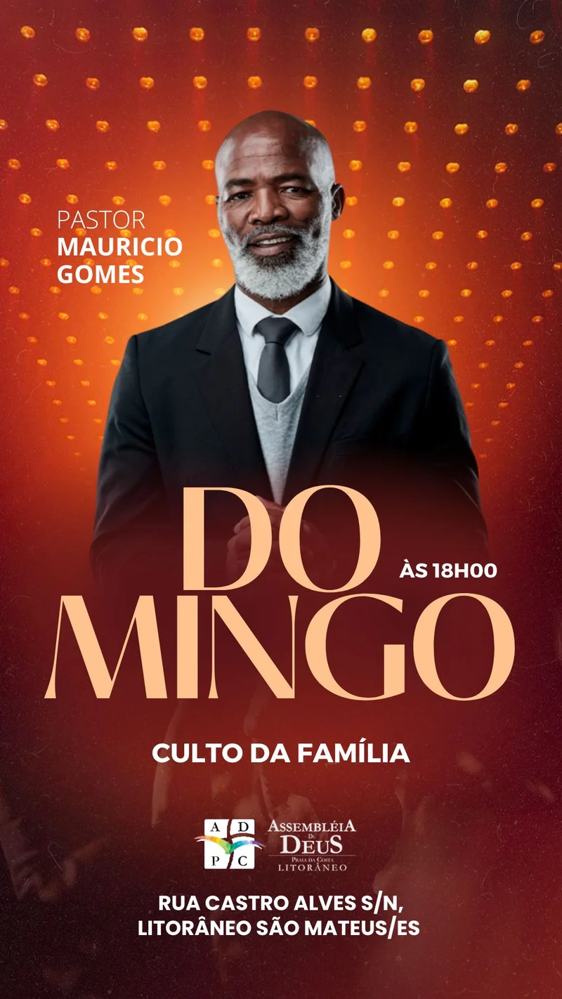 Culto da Família HOJE: Seu Domingo de Encontro com Deus! | Culto da Família | Arte para Igreja Editável no Canva | Story