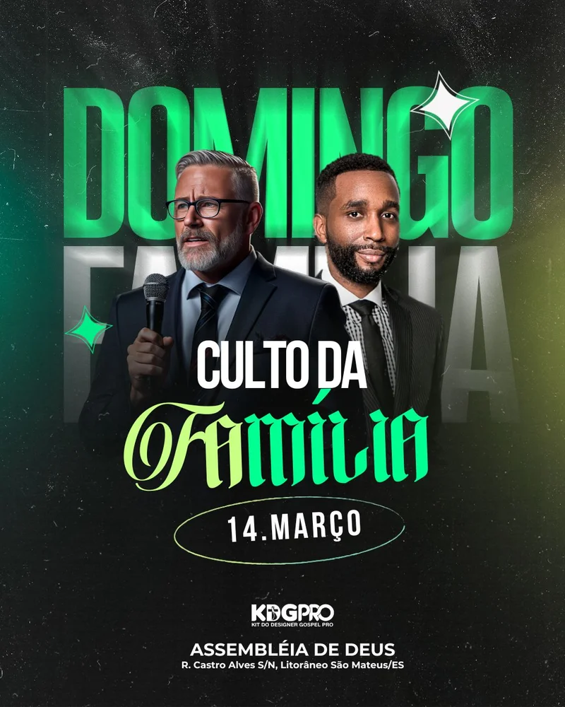 Domingo da Família: Fortalecendo Lares na Presença de Deus! | Culto da Família | Arte para Igreja Editável no Canva | Cartaz