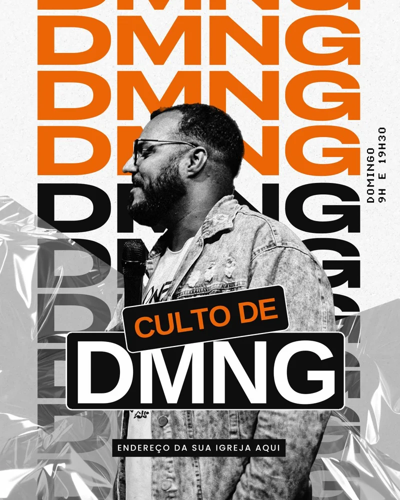 Culto da Família Abençoada | Culto da Família | Arte para Igreja Editável no Canva | Cartaz