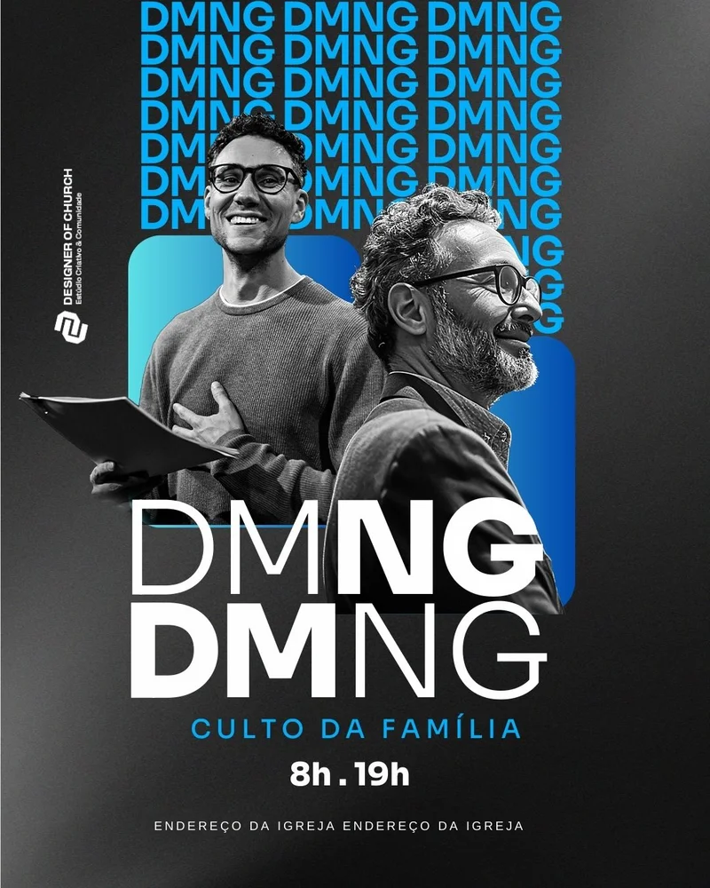 Reunião da Família Cristã | Culto da Família | Arte para Igreja Editável no Canva | Cartaz