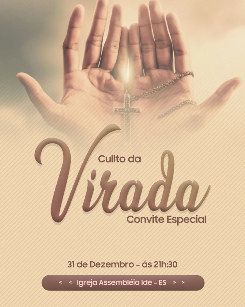 Culto da Virada Convite especial | Culto da Virada | Arte para Igreja Editável no Canva | Cartaz Culto da Virada Convite especial | Culto da Virada | Arte para Igreja Editável no Canva | Cartaz
