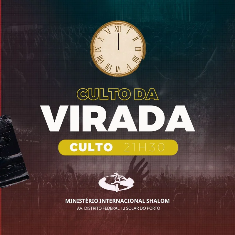 Culto da Virada Ministério Internacional | Culto da Virada | Arte para Igreja Editável no Canva | Feed Culto da Virada Ministério Internacional | Culto da Virada | Arte para Igreja Editável no Canva | Feed