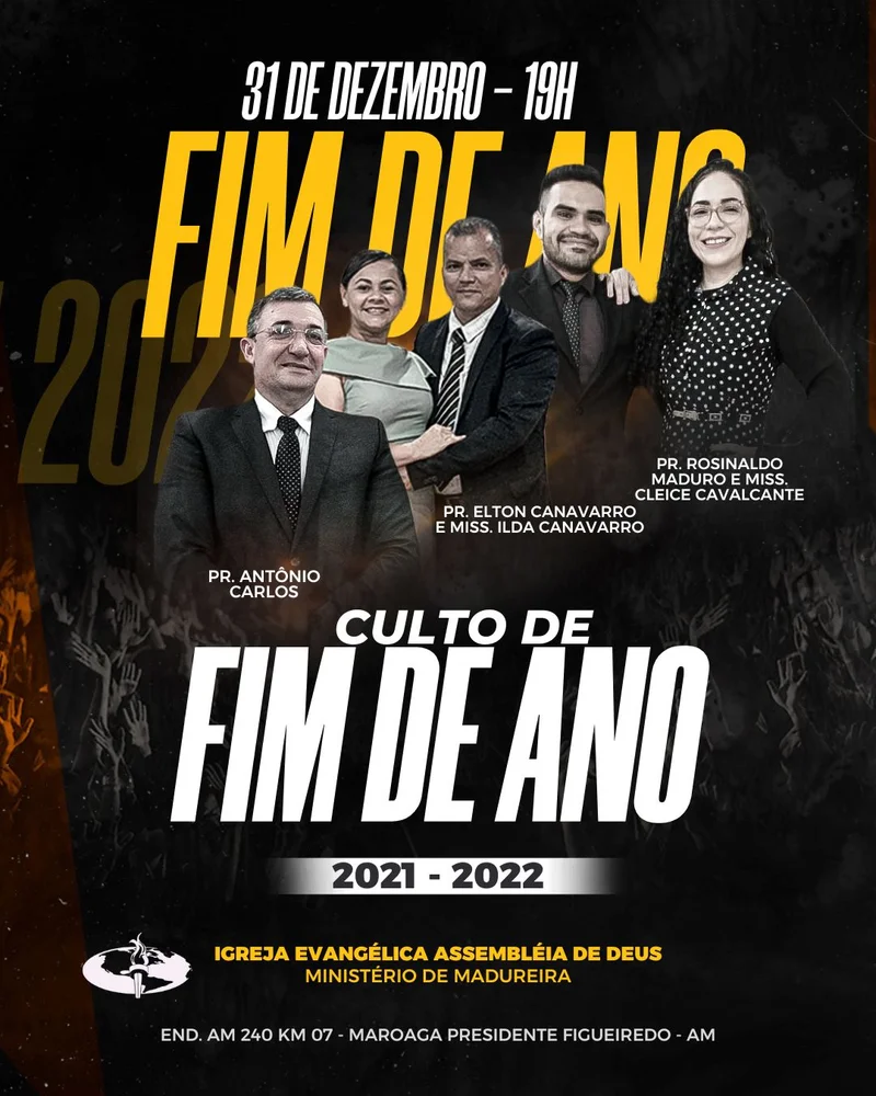Culto de Fim de Ano Igreja Evangélica | Culto da Virada | Arte para Igreja Editável no Canva | Cartaz Culto de Fim de Ano Igreja Evangélica | Culto da Virada | Arte para Igreja Editável no Canva | Cartaz