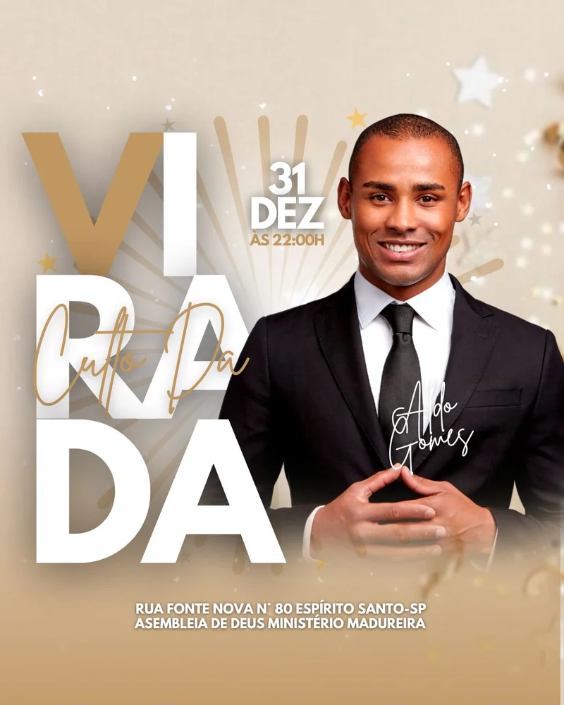 Culta da Virada de Ano | Culto da Virada | Arte para Igreja Editável no Canva | Cartaz Culta da Virada de Ano | Culto da Virada | Arte para Igreja Editável no Canva | Cartaz