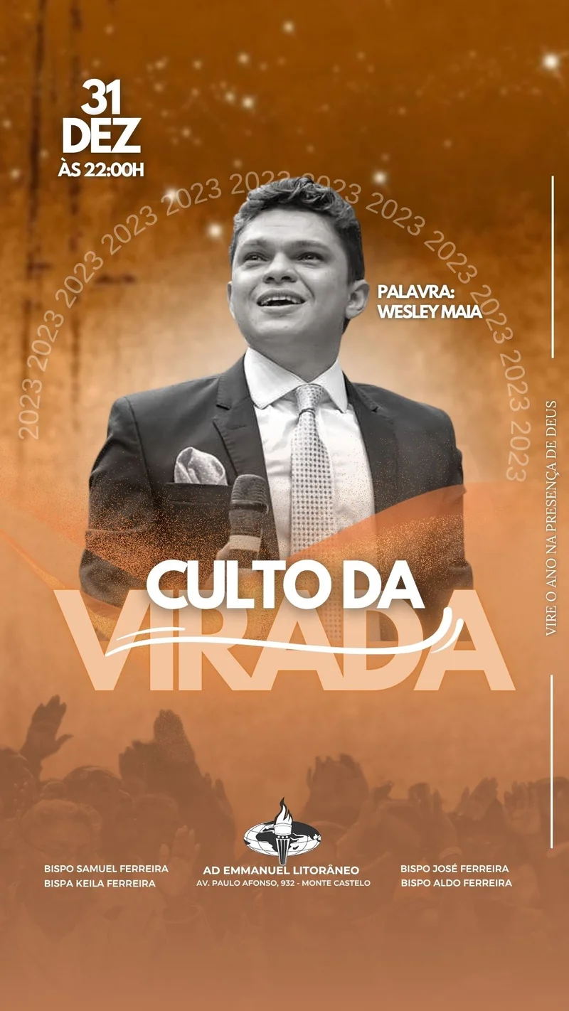 Culta da Virada Vire o ano na presença de Deus | Culto da Virada | Arte para Igreja Editável no Canva | Story Culta da Virada Vire o ano na presença de Deus | Culto da Virada | Arte para Igreja Editável no Canva | Story